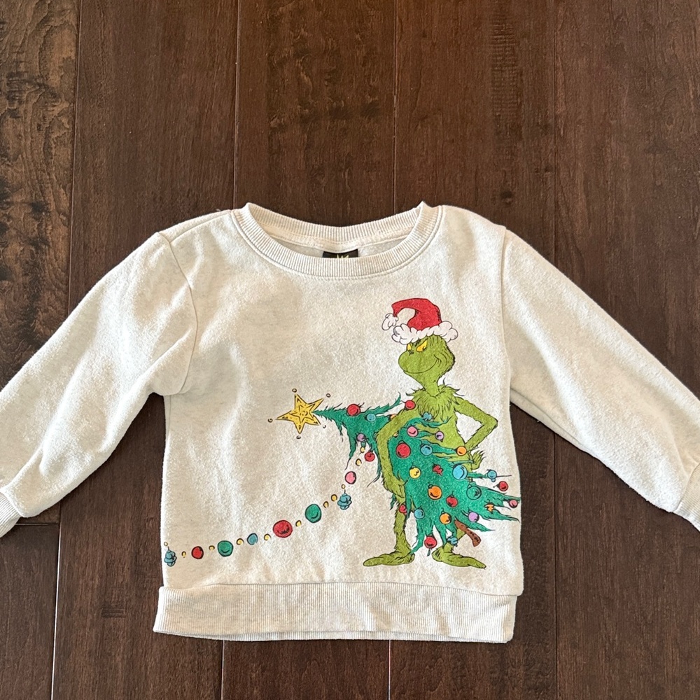 Gender Neutral Kids Grinch Graphic Holiday Sweatshirt